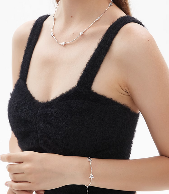 AWE Silver Star Chain Necklace | Face 3 Face