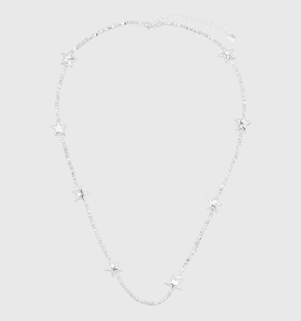 AWE Silver Star Chain Necklace | Face 3 Face