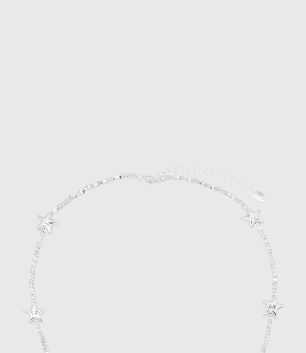 AWE Silver Star Chain Necklace | Face 3 Face