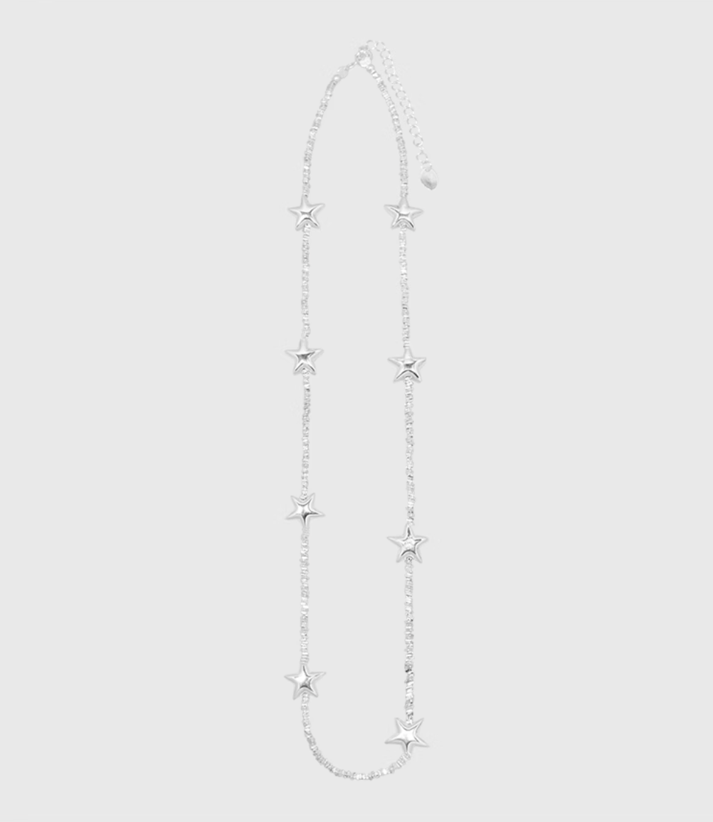 AWE Silver Star Chain Necklace | Face 3 Face
