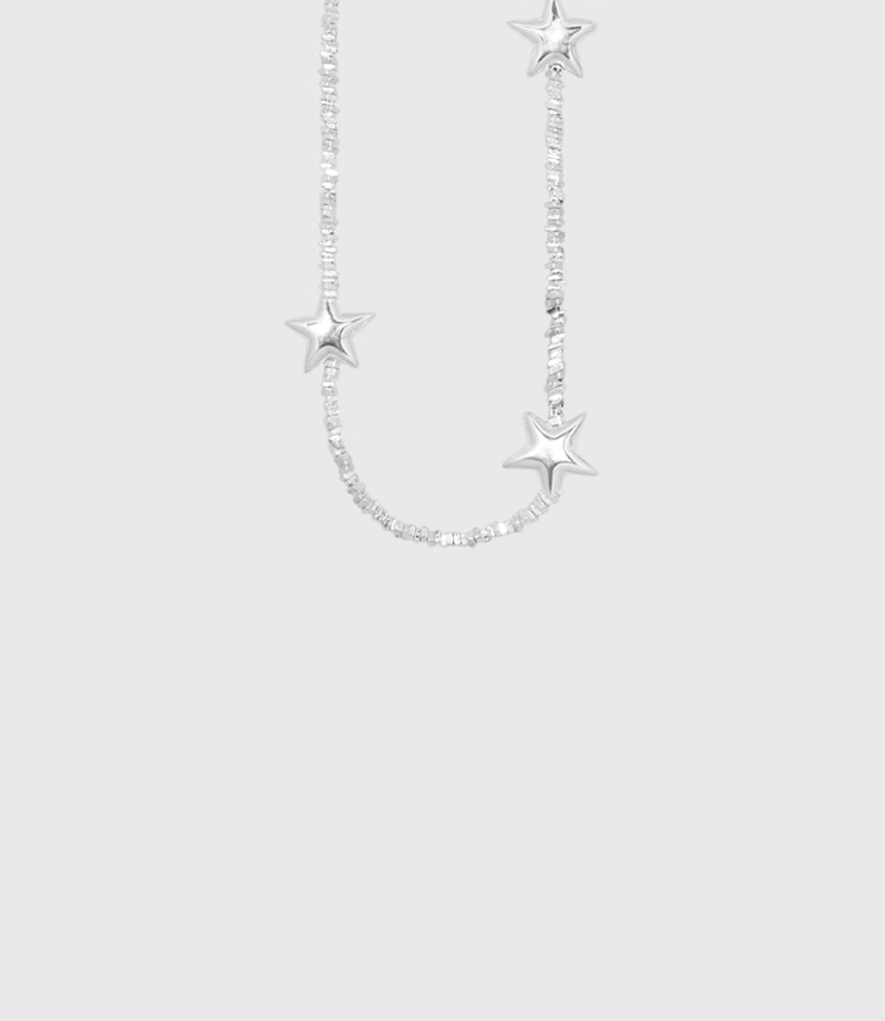 AWE Silver Star Chain Necklace | Face 3 Face