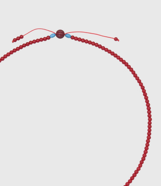 AWE Copper Box Pendant Red Beaded Necklace | Face 3 Face