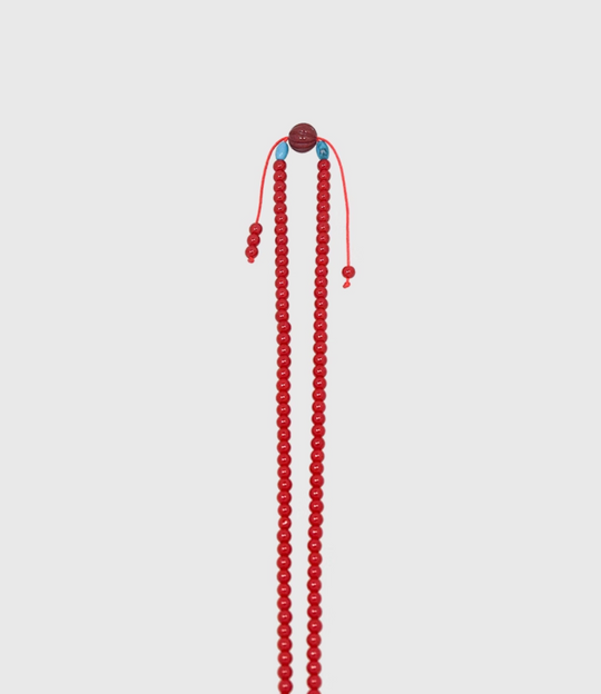 AWE Copper Box Pendant Red Beaded Necklace | Face 3 Face