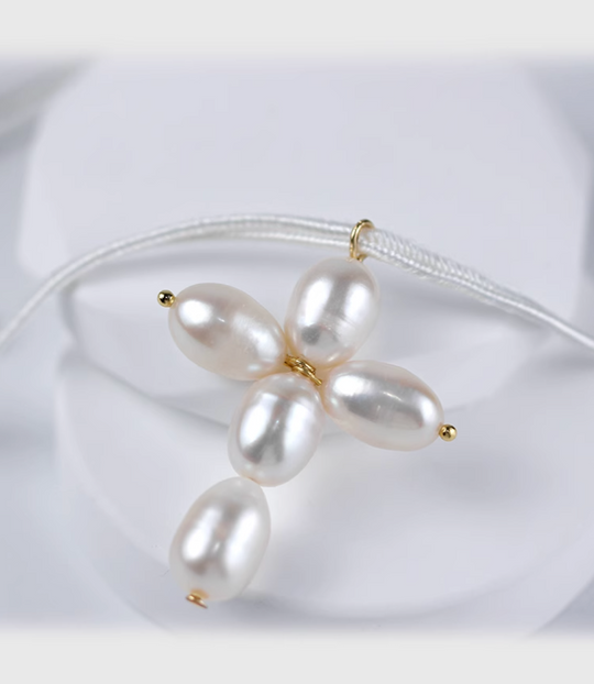 AWE Pearl Cross Pendant Necklace | Face 3 Face