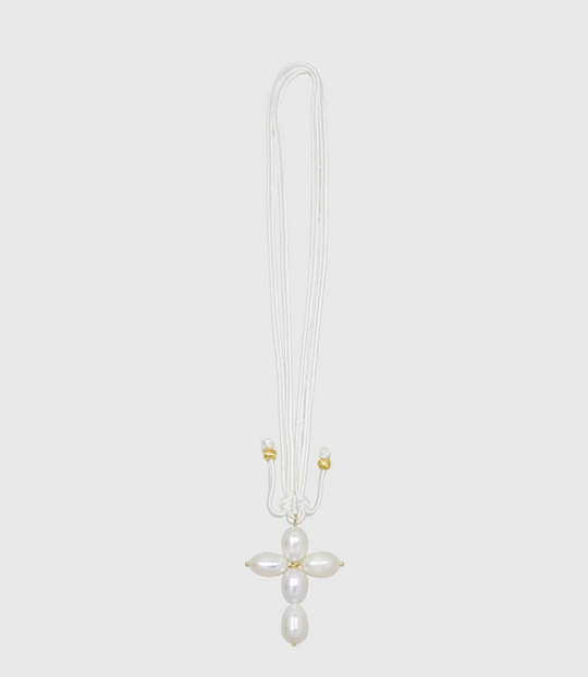 AWE Pearl Cross Pendant Necklace | Face 3 Face