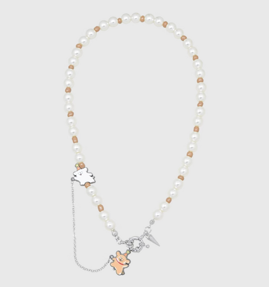 AWE Puppy Party Pendant Pearl Necklace | Face 3 Face