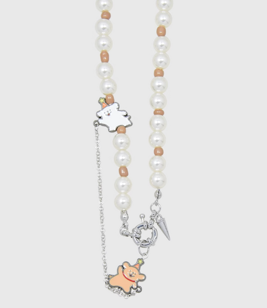 AWE Puppy Party Pendant Pearl Necklace | Face 3 Face