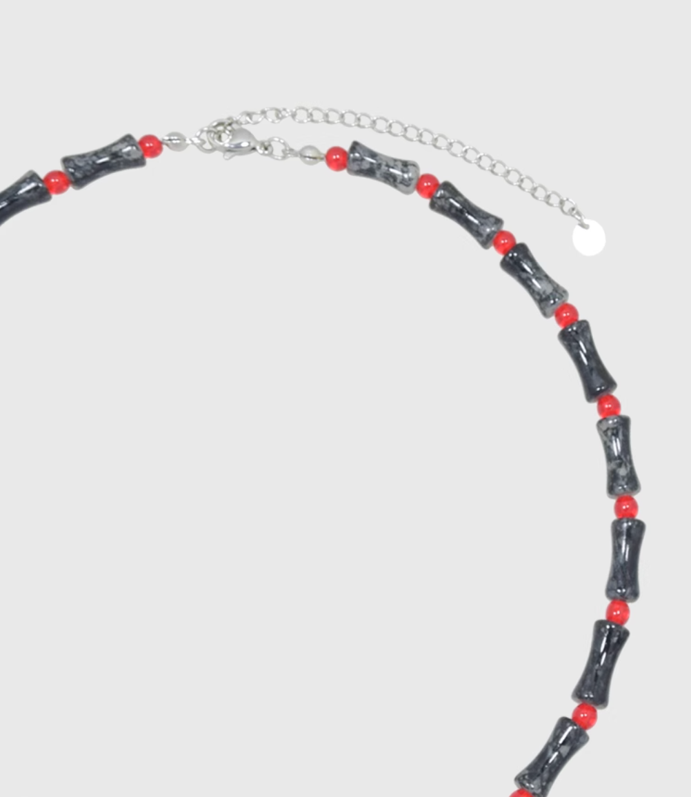 AWE Smiley Face Bamboo Beaded Necklace | Face 3 Face