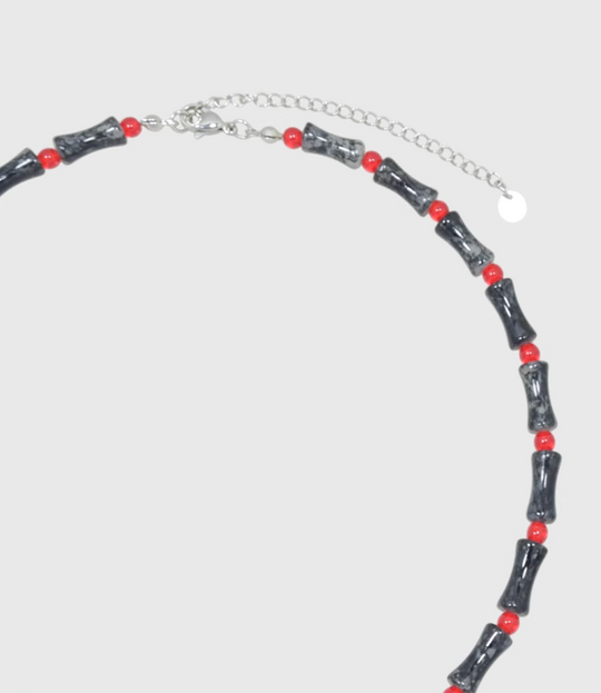 AWE Smiley Face Bamboo Beaded Necklace | Face 3 Face