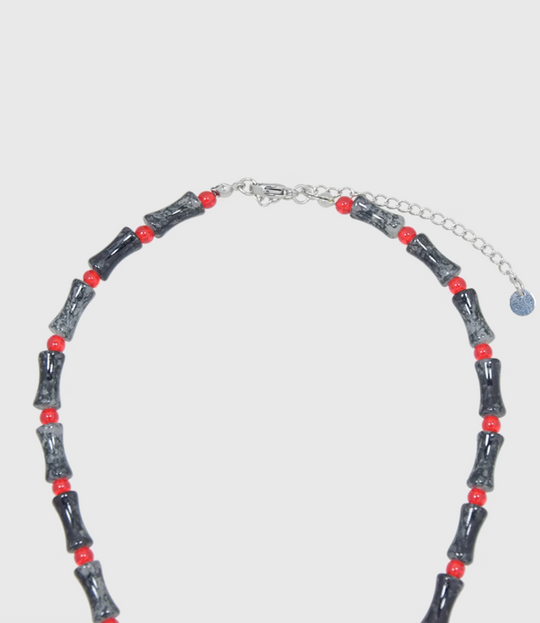 AWE Smiley Face Bamboo Beaded Necklace | Face 3 Face