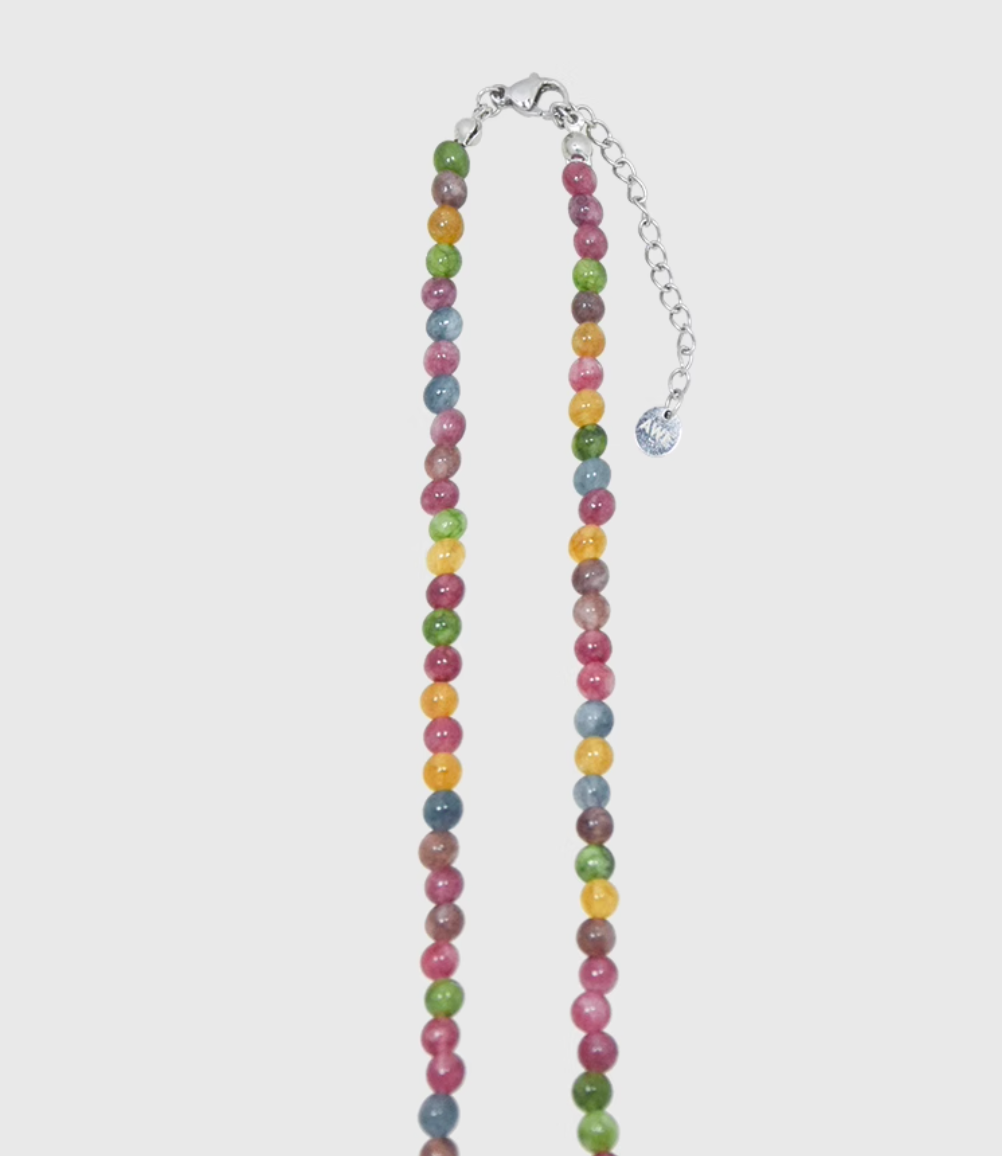 AWE Agate Tourmaline Beaded Necklace | Face 3 Face