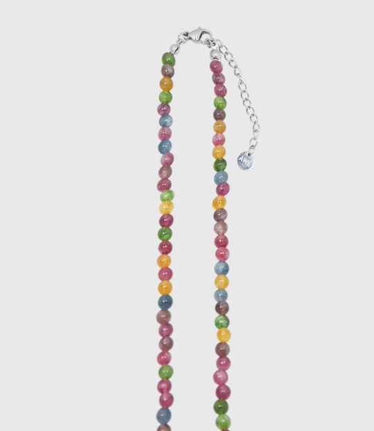 AWE Agate Tourmaline Beaded Necklace | Face 3 Face