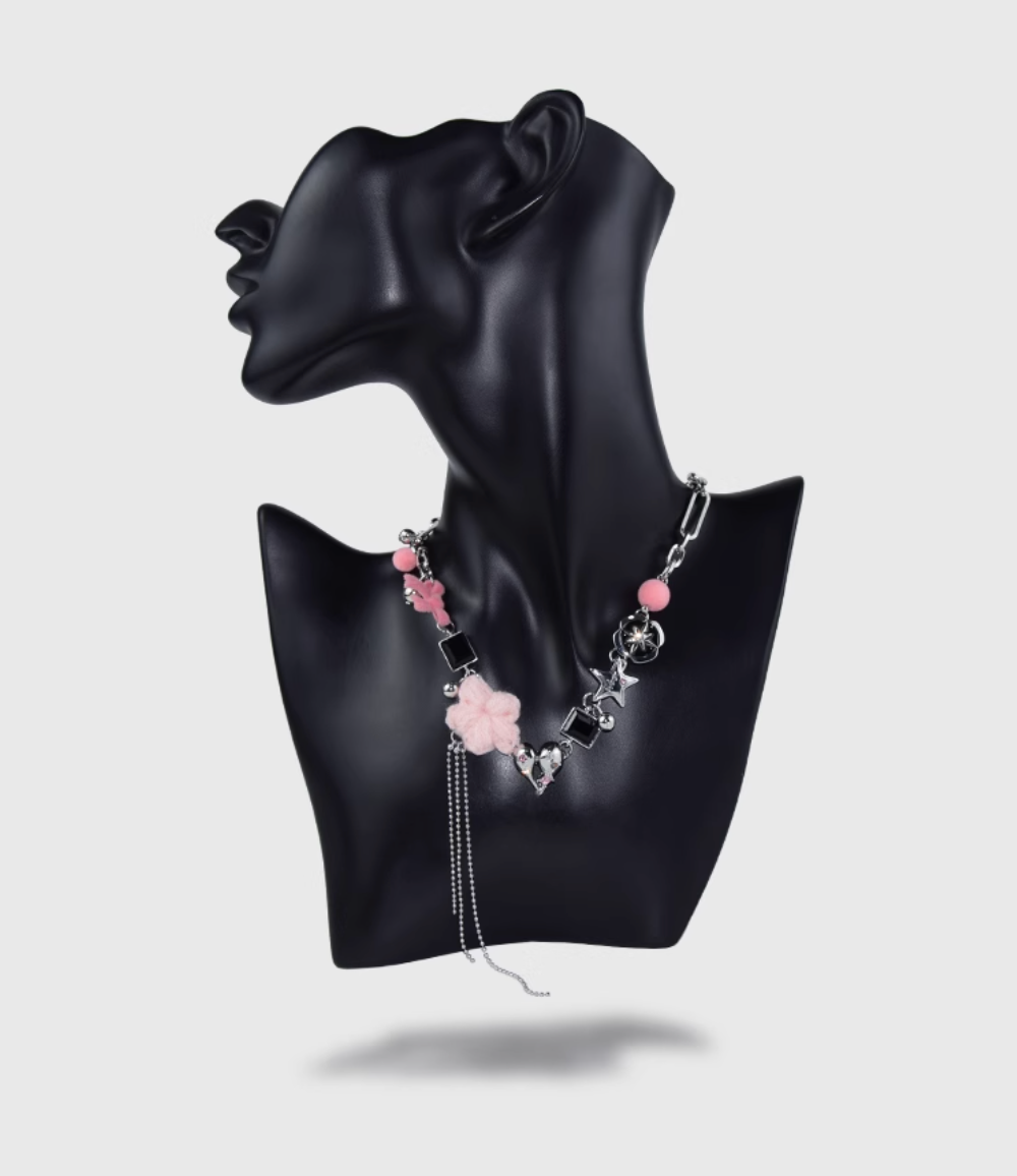 AWE Woven Flower Zirconia Chain Necklace | Face 3 Face