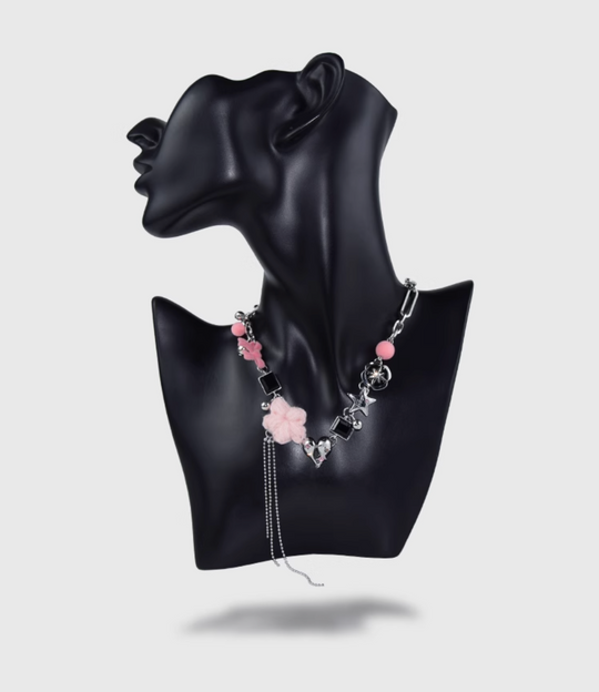 AWE Woven Flower Zirconia Chain Necklace | Face 3 Face