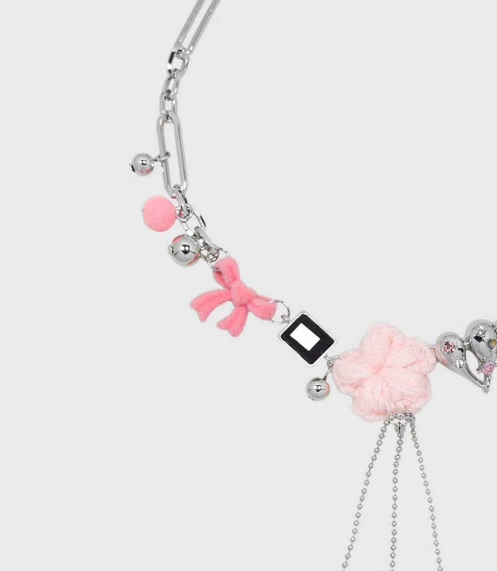 AWE Woven Flower Zirconia Chain Necklace | Face 3 Face