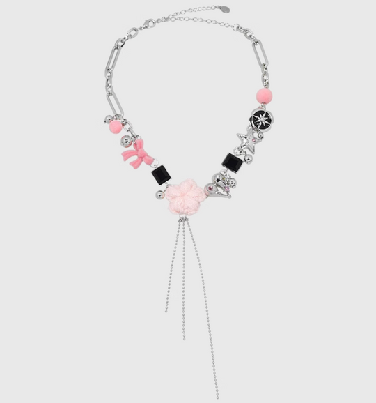AWE Woven Flower Zirconia Chain Necklace | Face 3 Face