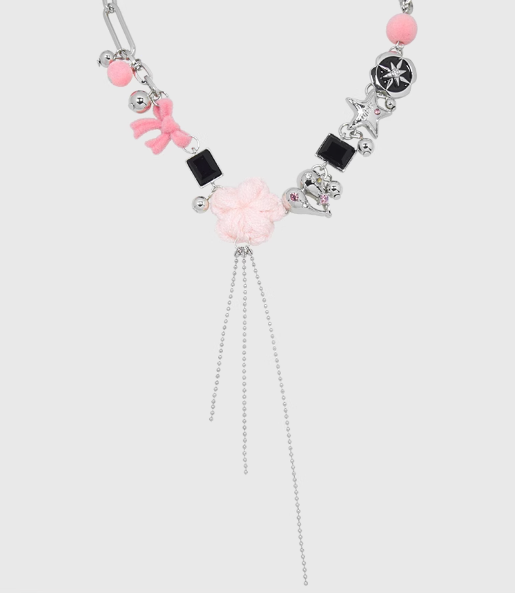 AWE Woven Flower Zirconia Chain Necklace | Face 3 Face