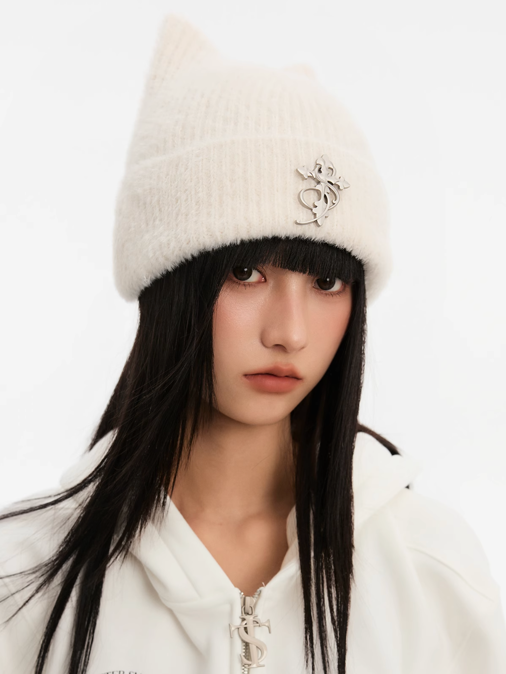 Small Town Kid Cat Ears Metal Logo Beanie | Face 3 Face