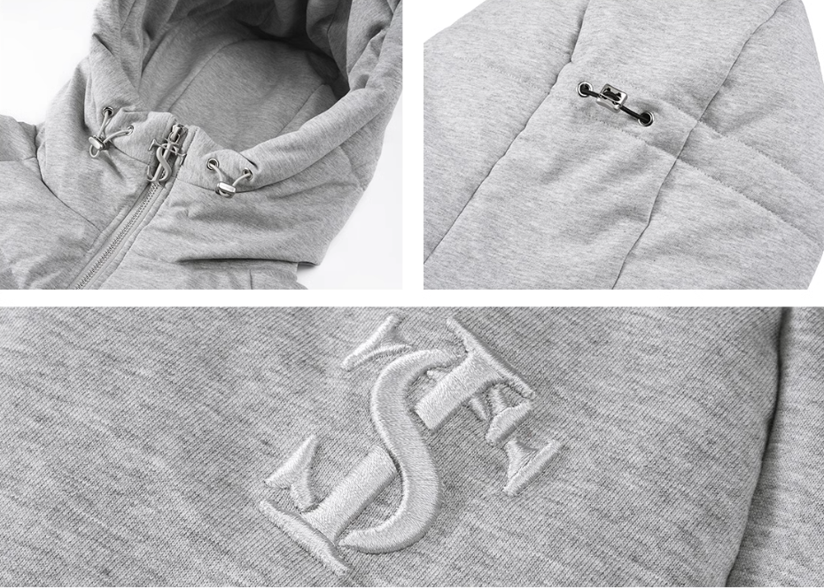 Small Town Kid Floral Gray Deconstructed Hooded Down Jacket | Face 3 Face