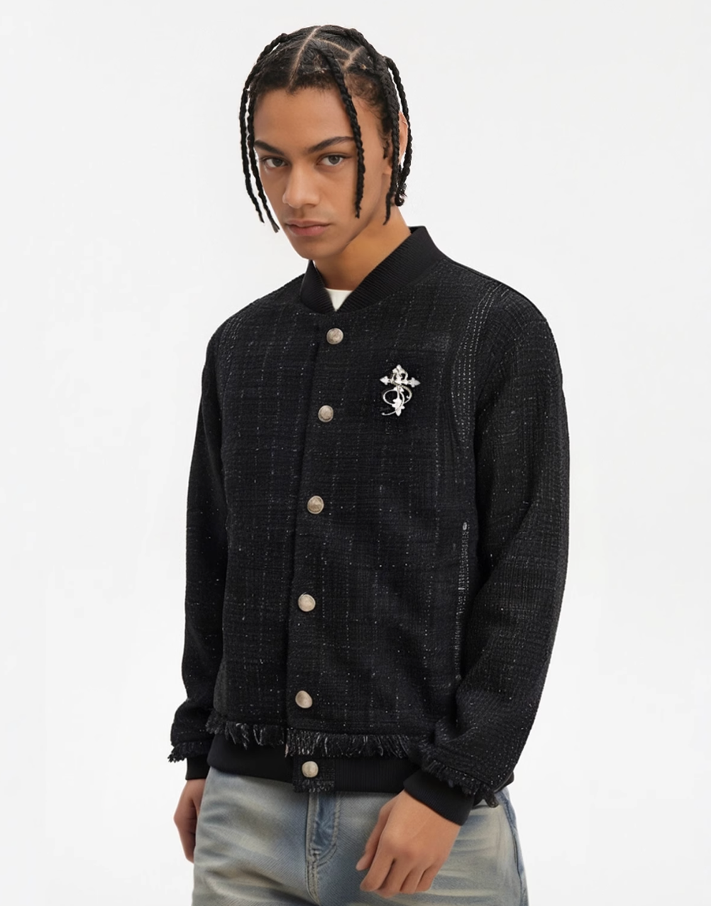 Small Town Kid Patchwork Luxury Short Jacket | Face 3 Face