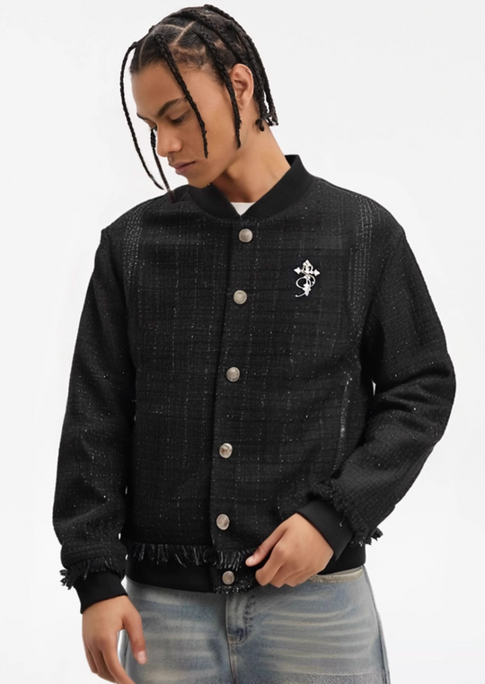 Small Town Kid Patchwork Luxury Short Jacket | Face 3 Face