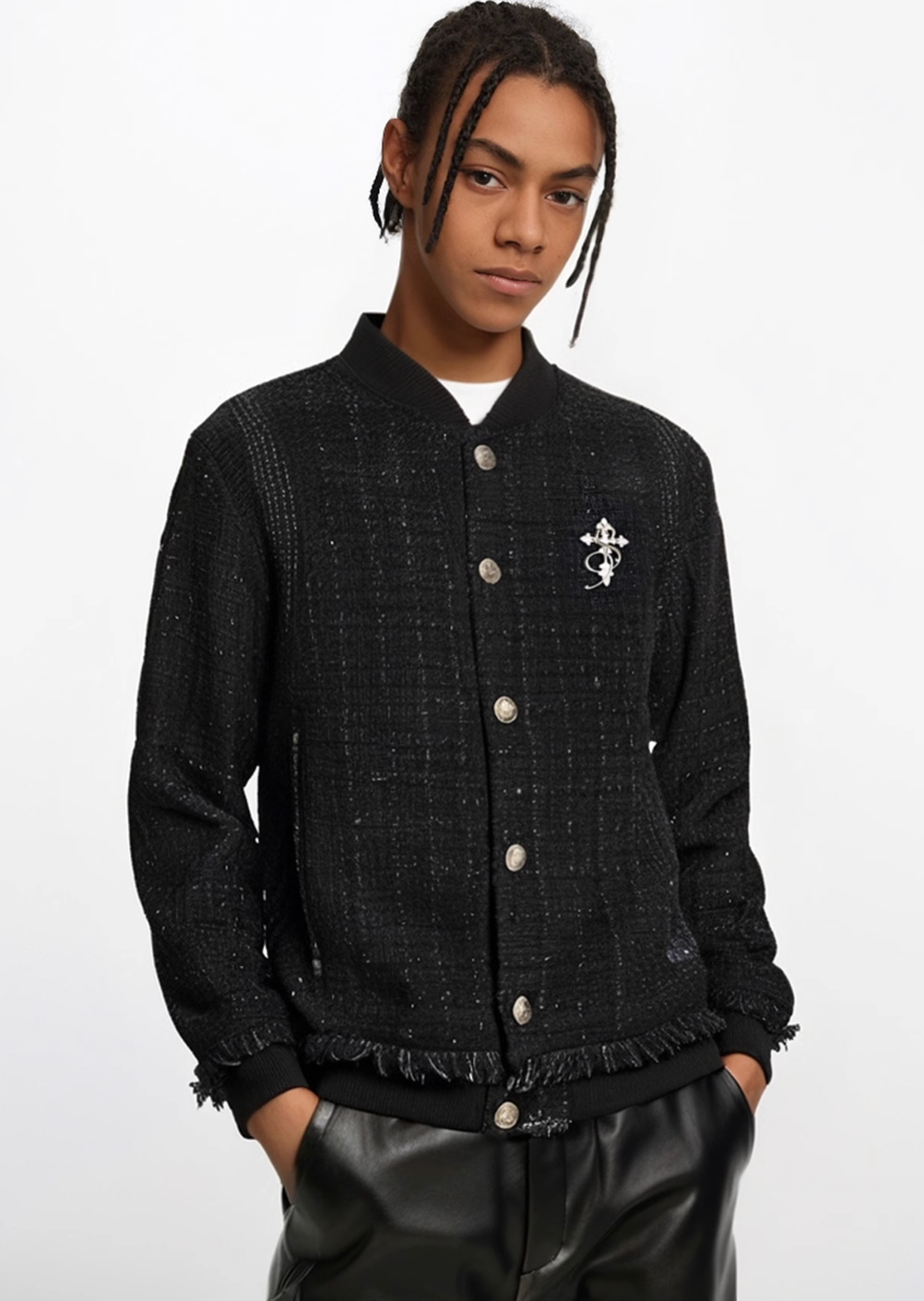 Small Town Kid Patchwork Luxury Short Jacket | Face 3 Face