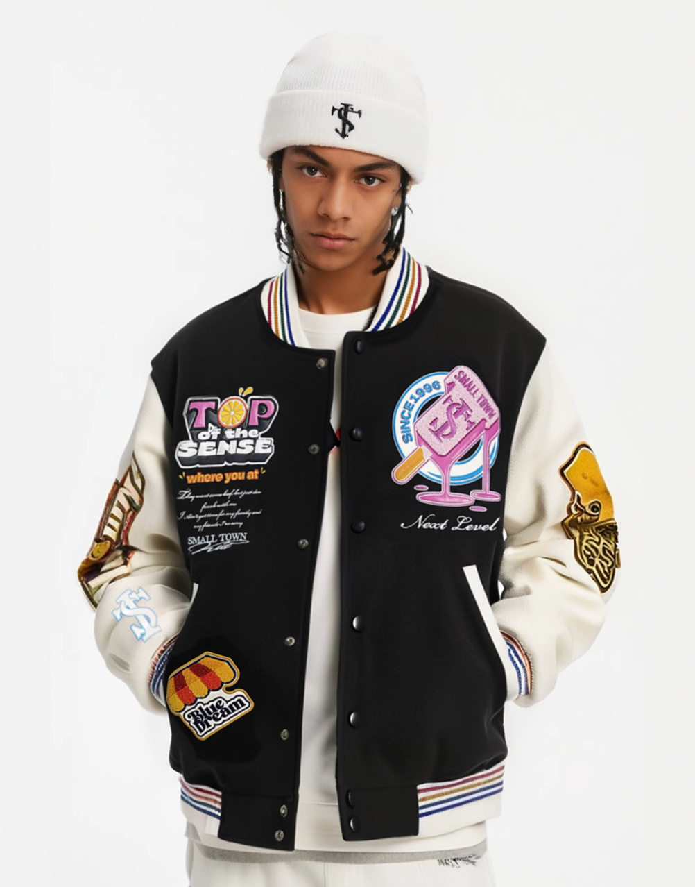 Small Town Kid Sweet Town Varsity Jacket | Face 3 Face