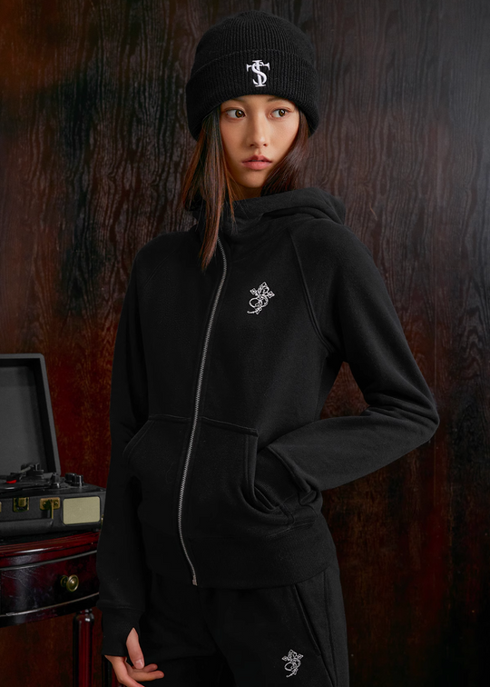 Small Town Kid Turtleneck Slim-Fit Short Zip-Up Hoodie | Face 3 Face