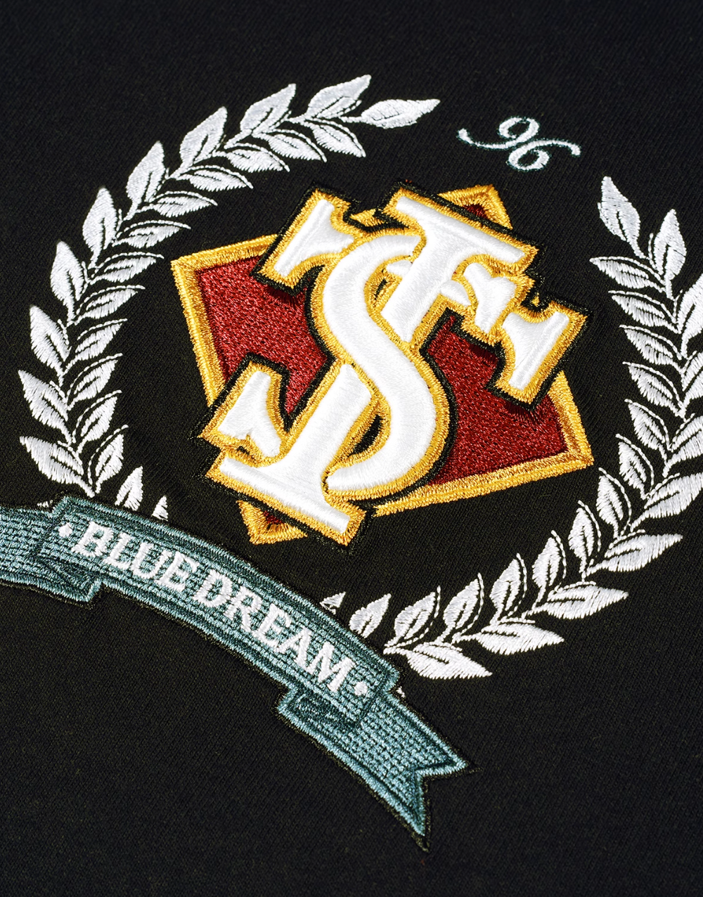 Small Town Kid 3D Embroidered Badge Fake Two-Piece Long-Sleeve Polo | Face 3 Face