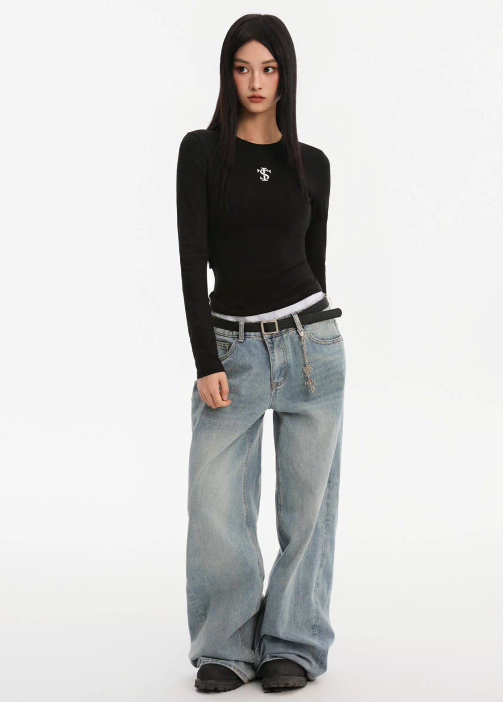 Small Town Kid Basic Slim Fit Stretch Long Sleeve Tee | Face 3 Face