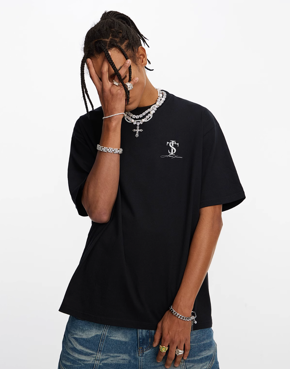 Small Town Kid Classic Logo Embroidered Small Label Tee | Face 3 Face