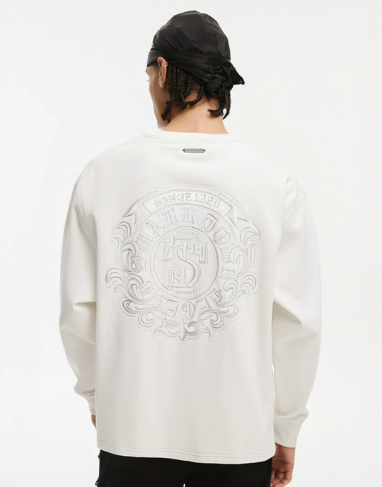 Small Town Kid Ring Patch Embroidery Long Sleeve Tee | Face 3 Face