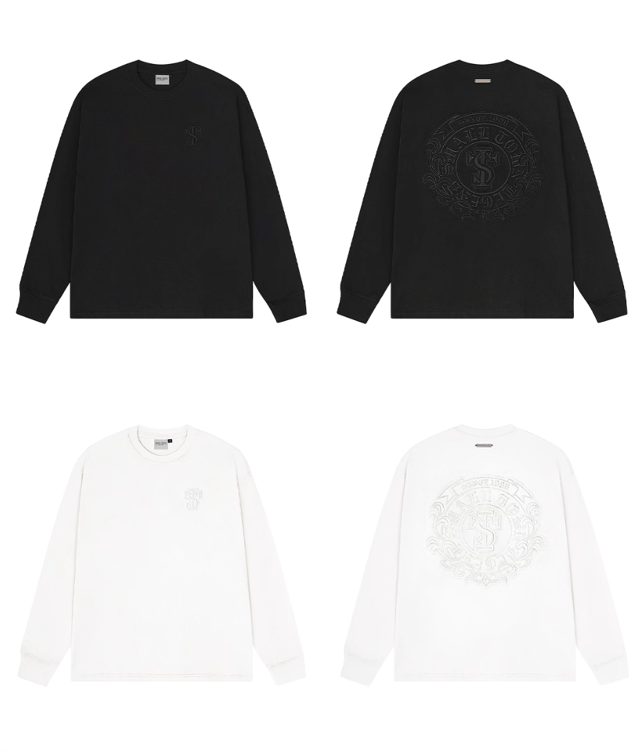Small Town Kid Ring Patch Embroidery Long Sleeve Tee | Face 3 Face