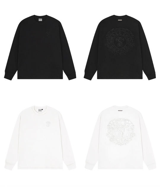 Small Town Kid Ring Patch Embroidery Long Sleeve Tee | Face 3 Face