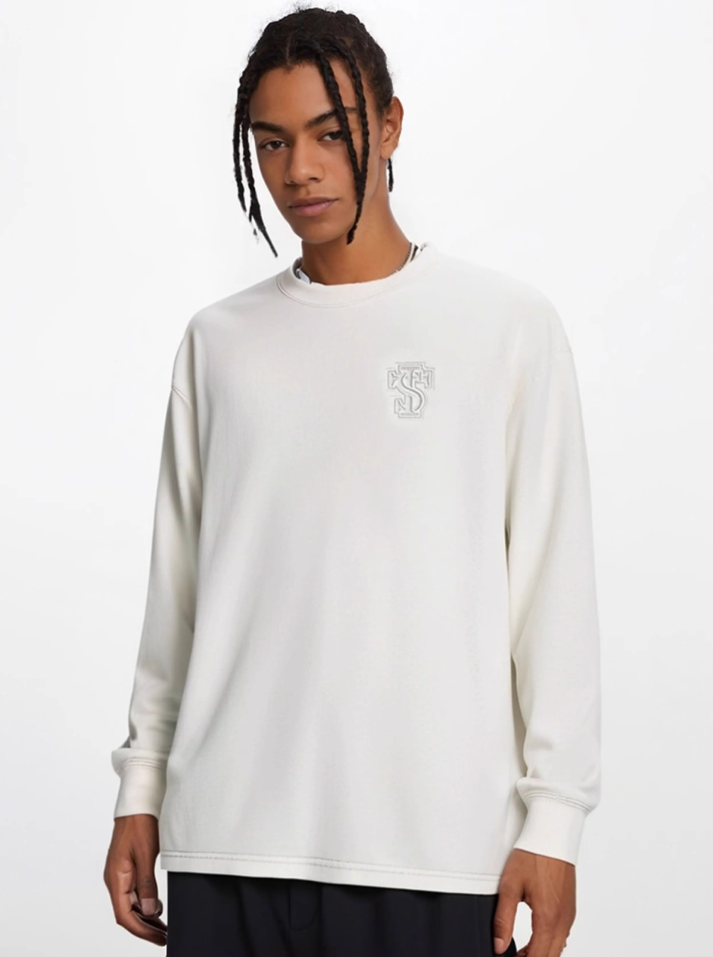 Small Town Kid Ring Patch Embroidery Long Sleeve Tee | Face 3 Face