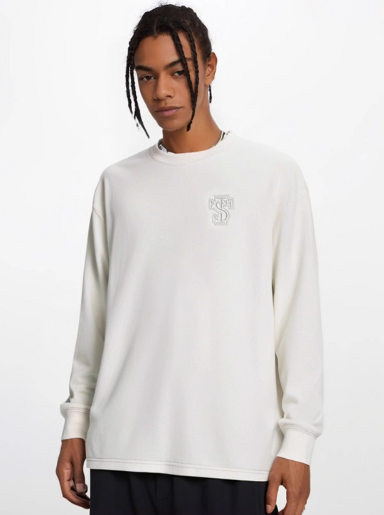 Small Town Kid Ring Patch Embroidery Long Sleeve Tee | Face 3 Face