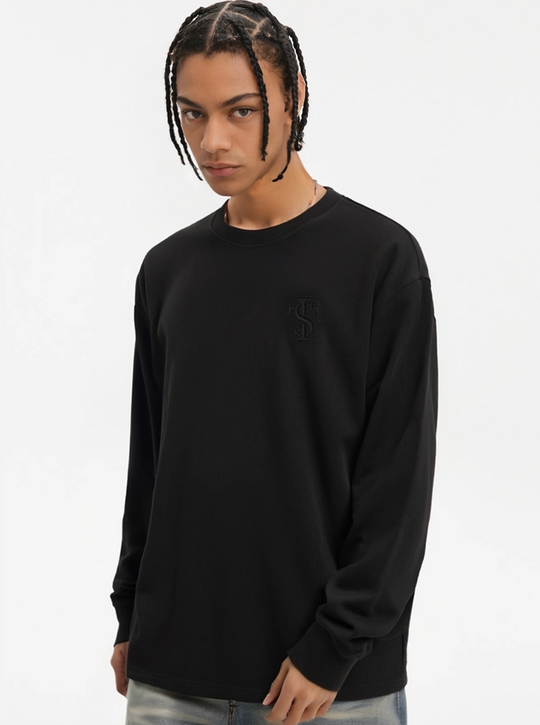 Small Town Kid Ring Patch Embroidery Long Sleeve Tee | Face 3 Face