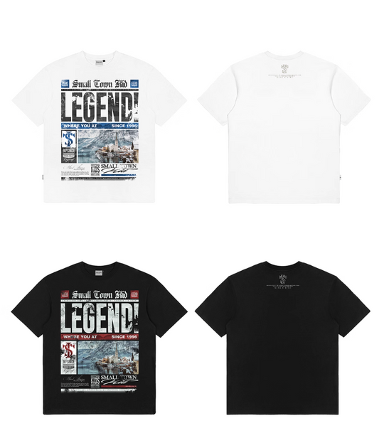 Small Town Kid Old Newspaper Print Tee | Face 3 Face