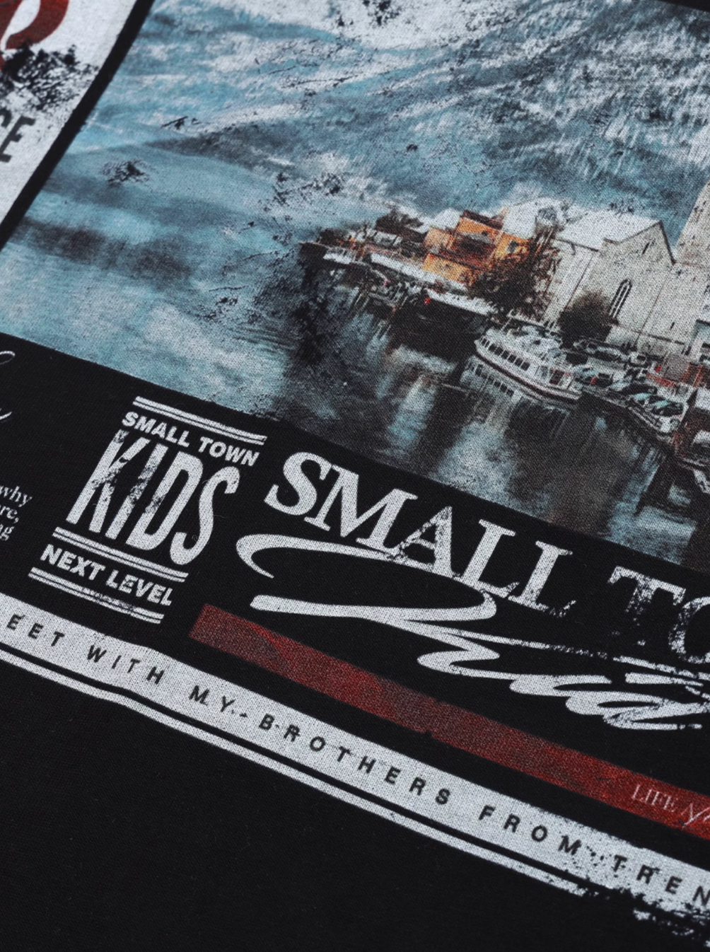 Small Town Kid Old Newspaper Print Tee | Face 3 Face