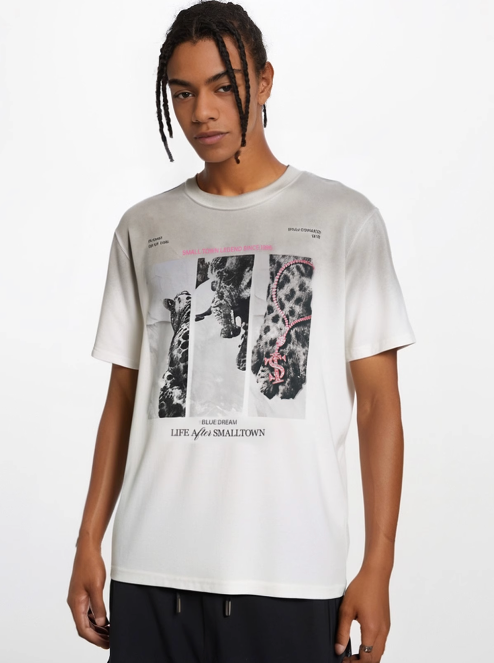 Small Town Kid Leopard Dirty Wash Tee | Face 3 Face