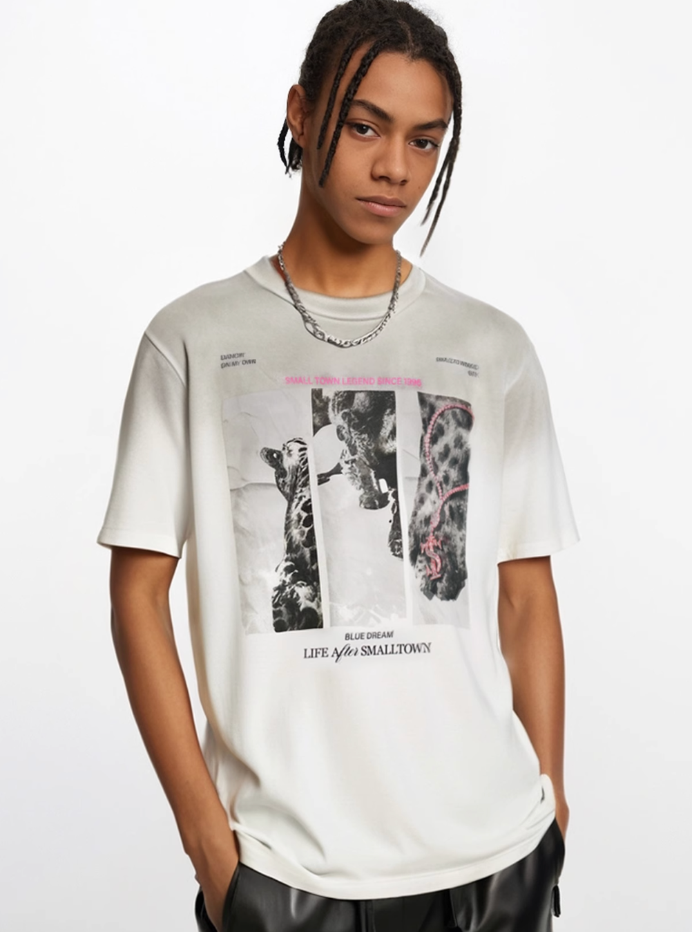 Small Town Kid Leopard Dirty Wash Tee | Face 3 Face