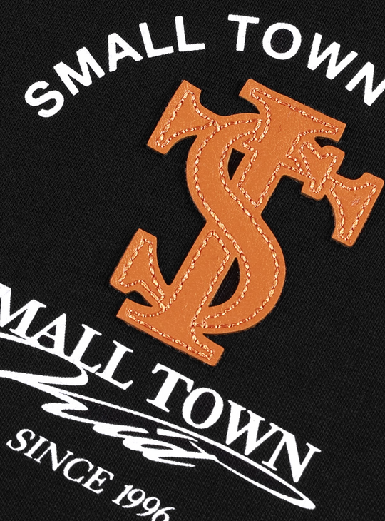 Small Town Kid Embroidered Logo Leather Label Tee | Face 3 Face