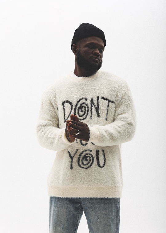 UNTILWERICH "I DON'T TRUST YOU" Fuzzy Knit Sweater | Face 3 Face