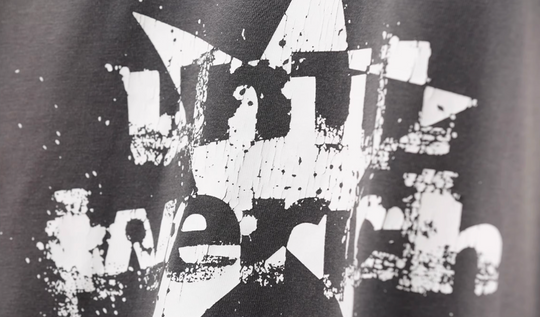 UNTILWERICH Washed Star Burst Print Mock Two-Piece Long Sleeve Tee | Face 3 Face