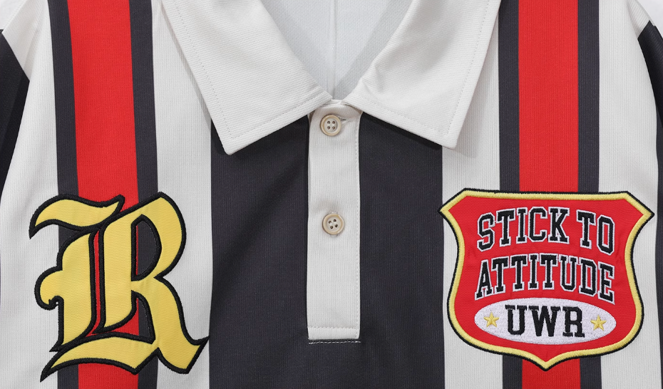 UNTILWERICH Contrast Stitch Long Sleeve Polo Jersey | Face 3 Face