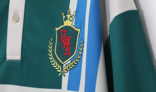 UNTILWERICH Color Blocking Striped Long Sleeve Polo Jersey | Face 3 Face