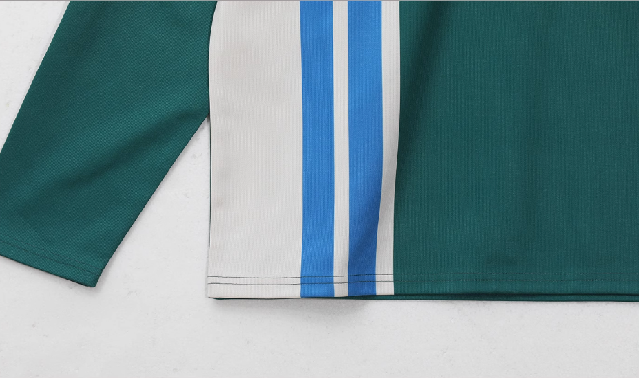 UNTILWERICH Color Blocking Striped Long Sleeve Polo Jersey | Face 3 Face