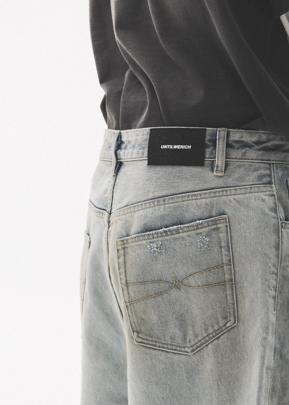 UNTILWERICH Dirty Wash Graffiti Print Jeans | Face 3 Face