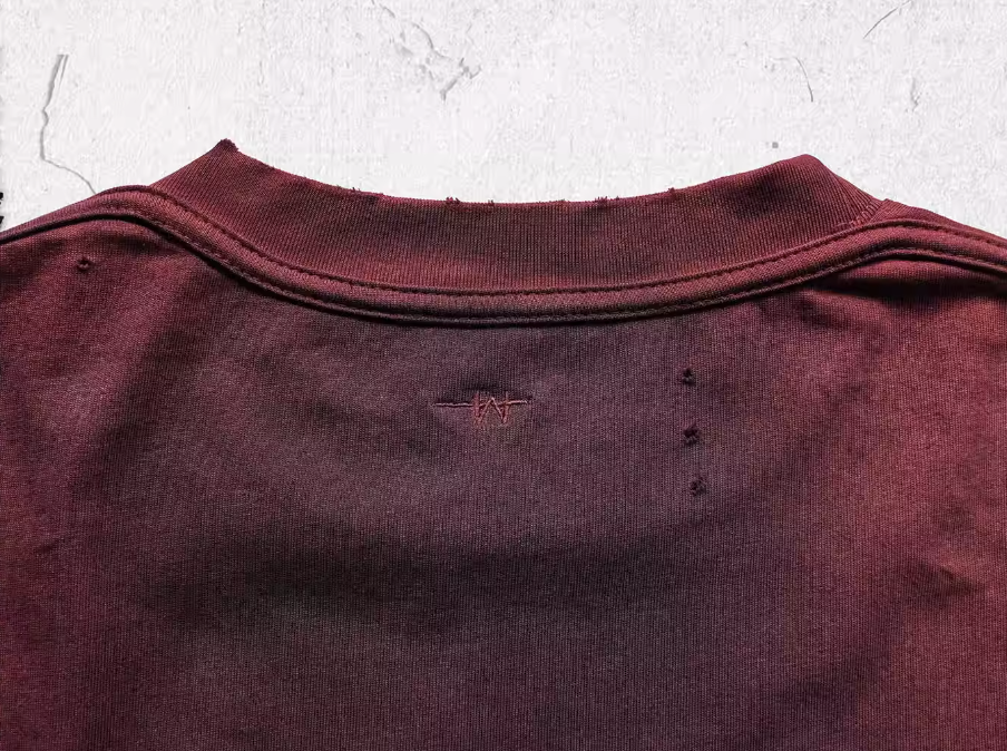 UNDERWATER Dirty-Dyed Distressed Red Logo Print Tee | Face 3 Face
