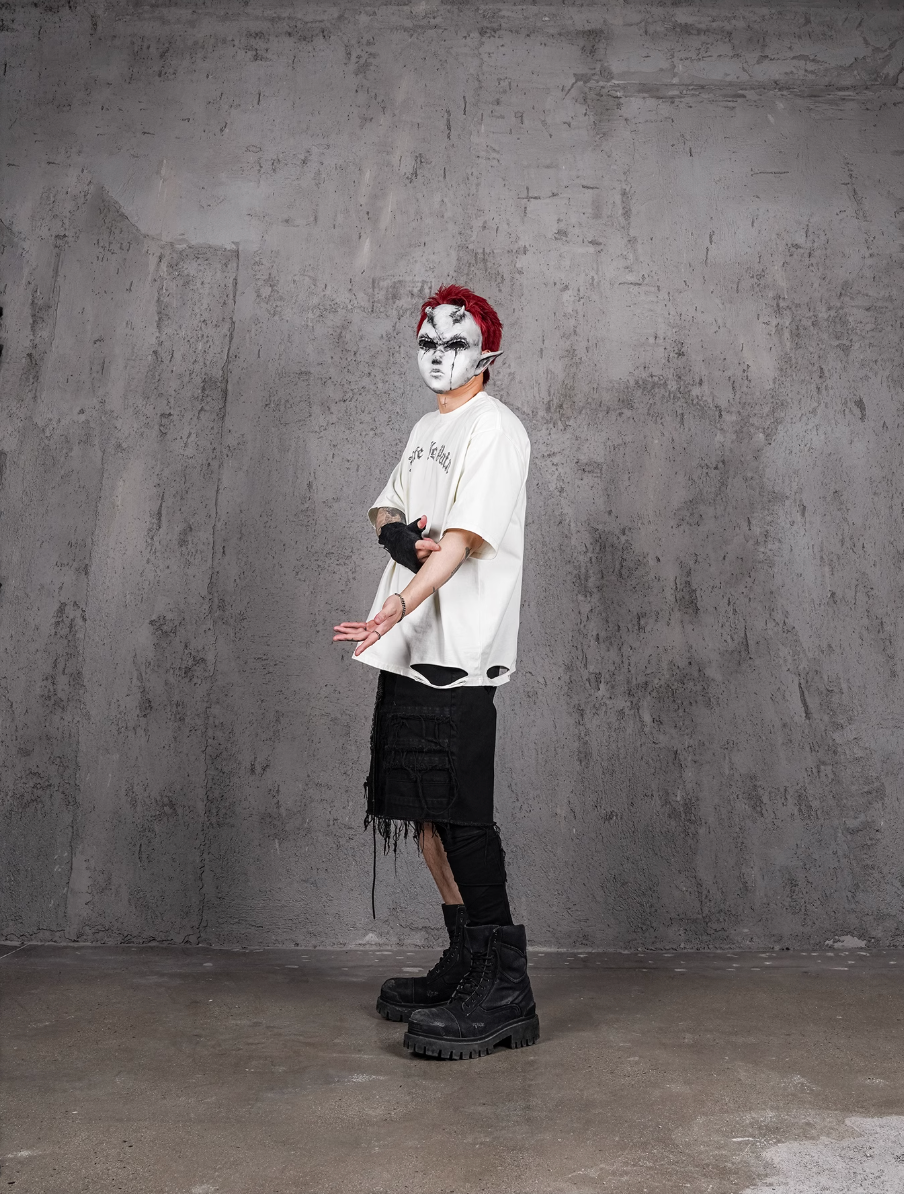 UNDERWATER Dirty-Dyed Distressed Life Is Pain Printed Tee | Face 3 Face